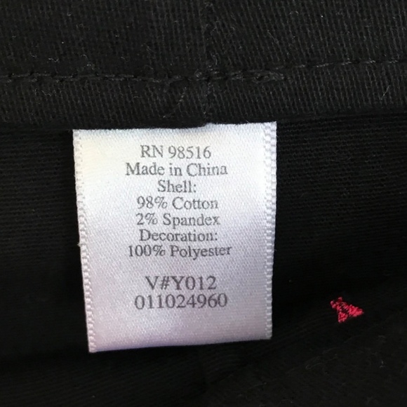 COLDWATER CREEK Cotton Cropped Embroidered Pants Black Capri Plus Size 16 - Picture 9 of 16